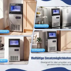Kommerzielle Eiswürfelmaschine Eiswürfelbereiter 50 kg/24 Std. mit 11 kg Eislagerkapazität