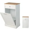 Kommode für 40 L Mülleimer Küchenschrank mit Großer Arbeitplatte 52 x 33 x 90 cm Weiß