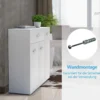 Kommode mit Schublade Holzschrank mit Verstellbaren Einlegeböden 90 x 29 x 82 cm Weiß