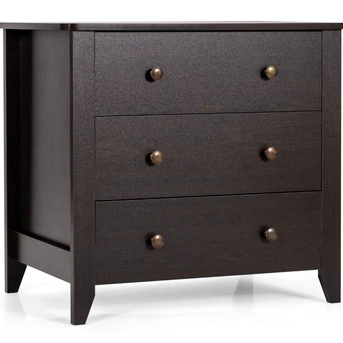 Kommode mit 3 Schubladen & Griffen aus Holz Nachttisch 71 x 46 x 66 cm Braun