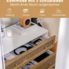 Kommode mit 3 Schubladen Moderner Schubladenschrank mit Kippschutz 80 x 40 x 78 cm Weiß und Braun