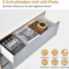 Kommode mit Schubladen Sideboard Holz Schubladenschrank für Schlafzimmer 75 x 42 x 75 cm Grau