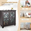 Kommode mit verstellbarem Regal Holz Sideboard mit Glastür Aufbewahrungsschrank für Küche Wohnzimmer Braun