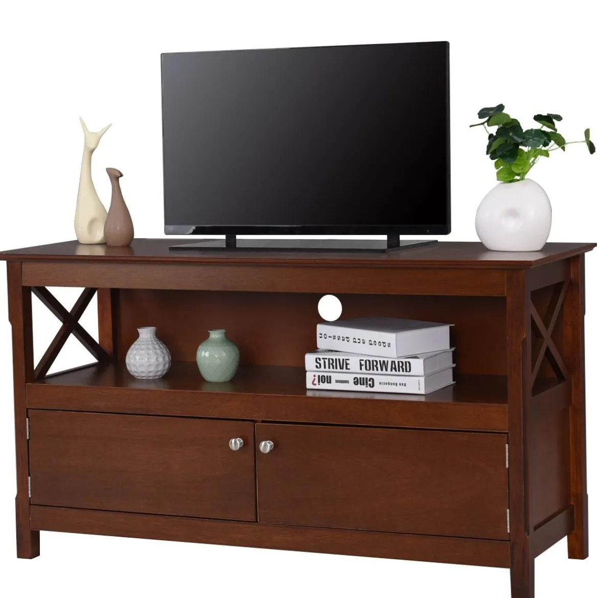 Kommode TV-Kommode für Fernseher 112 x 40 x 61 cm Braun