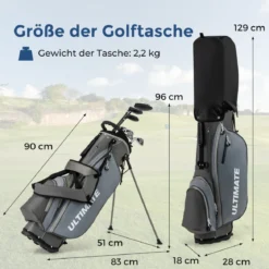 Komplette Golfschläger- & Taschenset für Linkshänder Herren tragbare leichte Golf-Standtasche
