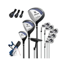 Komplette Golfschläger- & Taschenset für Linkshänder Herren tragbare leichte Golf-Standtasche