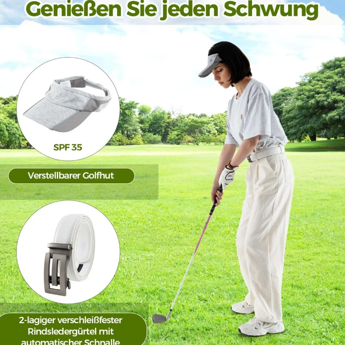 Komplettes Golf Geschenkset für Damen Golf-Zubehör Set mit 3 Golfbällen Golfgeschenk in Geschenkbox