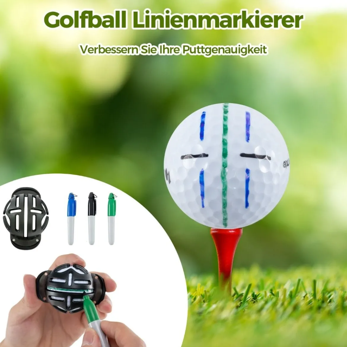 Komplettes Golf Geschenkset für Herren Golf-Zubehör Set mit 3 Golfbällen Golfgeschenk in Geschenkbox