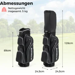 Komplettes Golfschläger-Set Rechtshändig für Damen Golfschlägersätze mit Tragetasche Schwarz