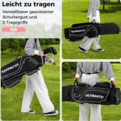 Komplettes Golfschläger-Set Rechtshändig für Damen Golfschlägersätze mit Tragetasche Schwarz