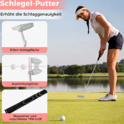 Komplettes Golfschläger-Set Rechtshändig für Damen Golfschlägersätze mit Tragetasche Schwarz
