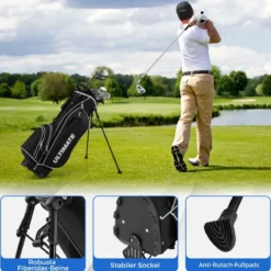 Komplettes Herren Golfschläger Set 9 Teilige Golfschlägersätze Rechtshändig mit Regenhaube