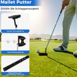 Komplettes Herren Golfschläger Set 9 Teilige Golfschlägersätze Rechtshändig mit Regenhaube
