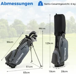 Komplettes Herren Golfschläger Set 9 Teilige Golfschlägersätze Rechtshändig mit Regenhaube