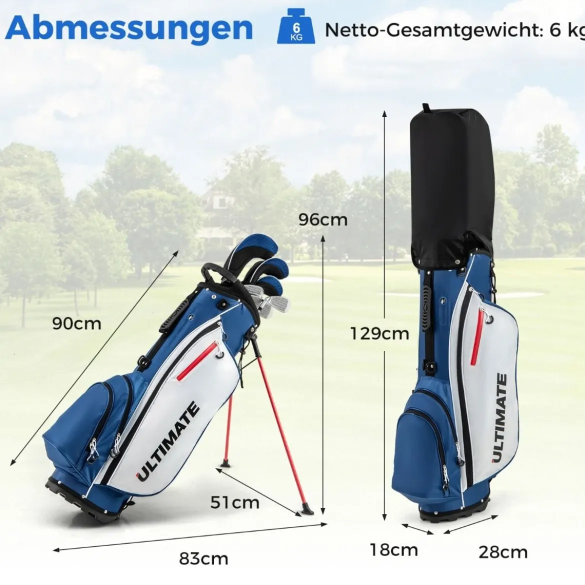Komplettes Herren Golfschläger Set 9 Teilige Golfschlägersätze Rechtshändig mit Regenhaube