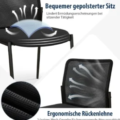 Konferenzstühle 2er Set stapelbare Besucherstühle ohne Armlehnen 63 x 52 x 84 cm Schwarz