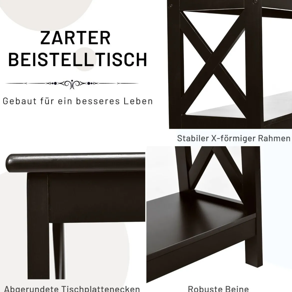 Konsolentisch Beistelltisch Industrie Design mit Ablage Flurtisch 100 x 33 x 80 cm Braun