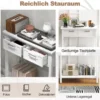 Konsolentisch Beistelltisch Industrie Design Sofatisch mit 2 Schubladen 80,5 x 35,5 x 82 Weiß