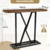 Konsolentisch 100 cm rechteckiger Eingangsbereich Tisch mit geometrischem Metallgestell Rustikales Braun