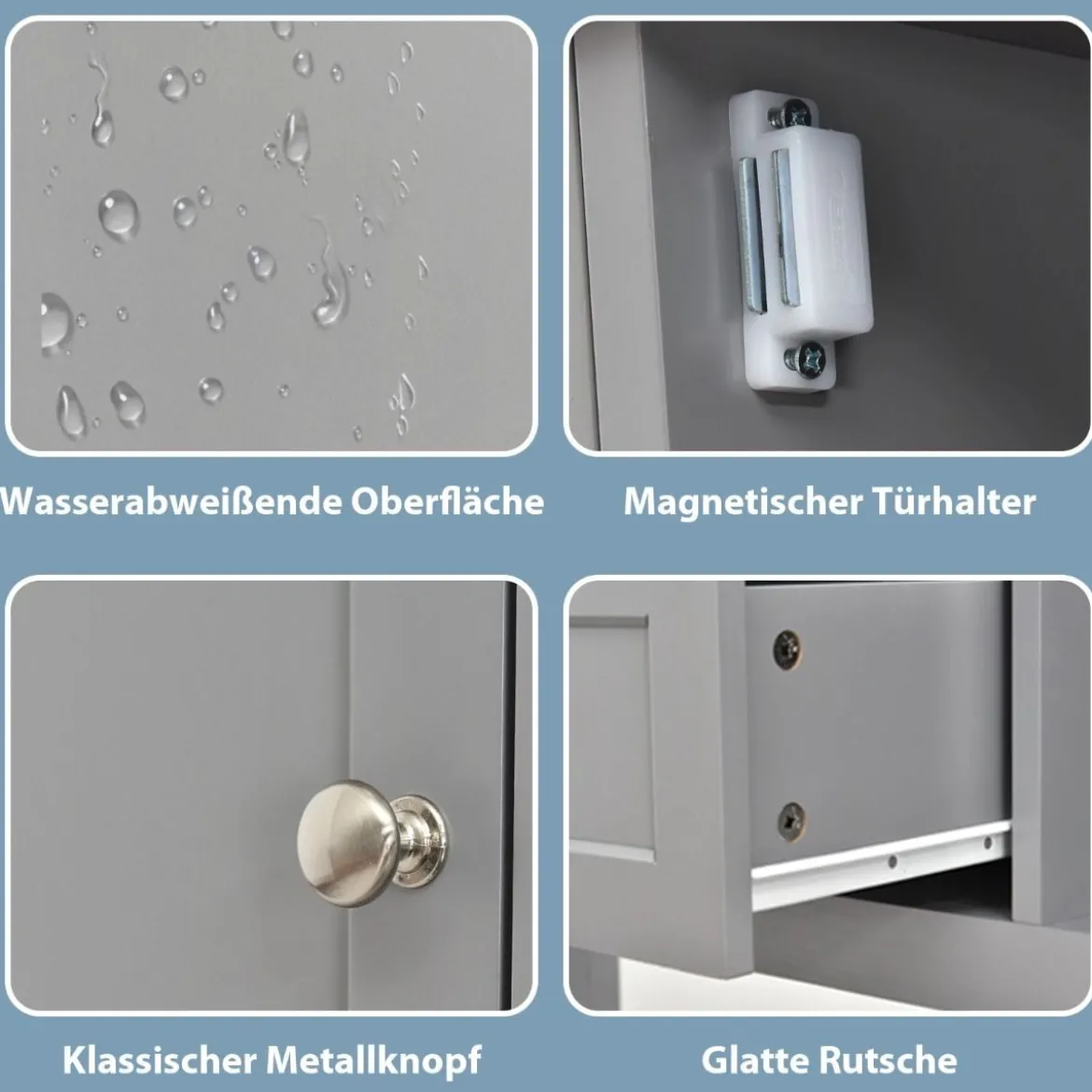 Konsolentisch Flurtisch mit2 Schubladen Beistelltisch Holz 117 x 38 x 86,5 cm Grau