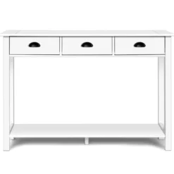 Konsolentisch Industrie Design Beistelltisch mit 3 Schubladen Ablage Beistelltisch Weiß