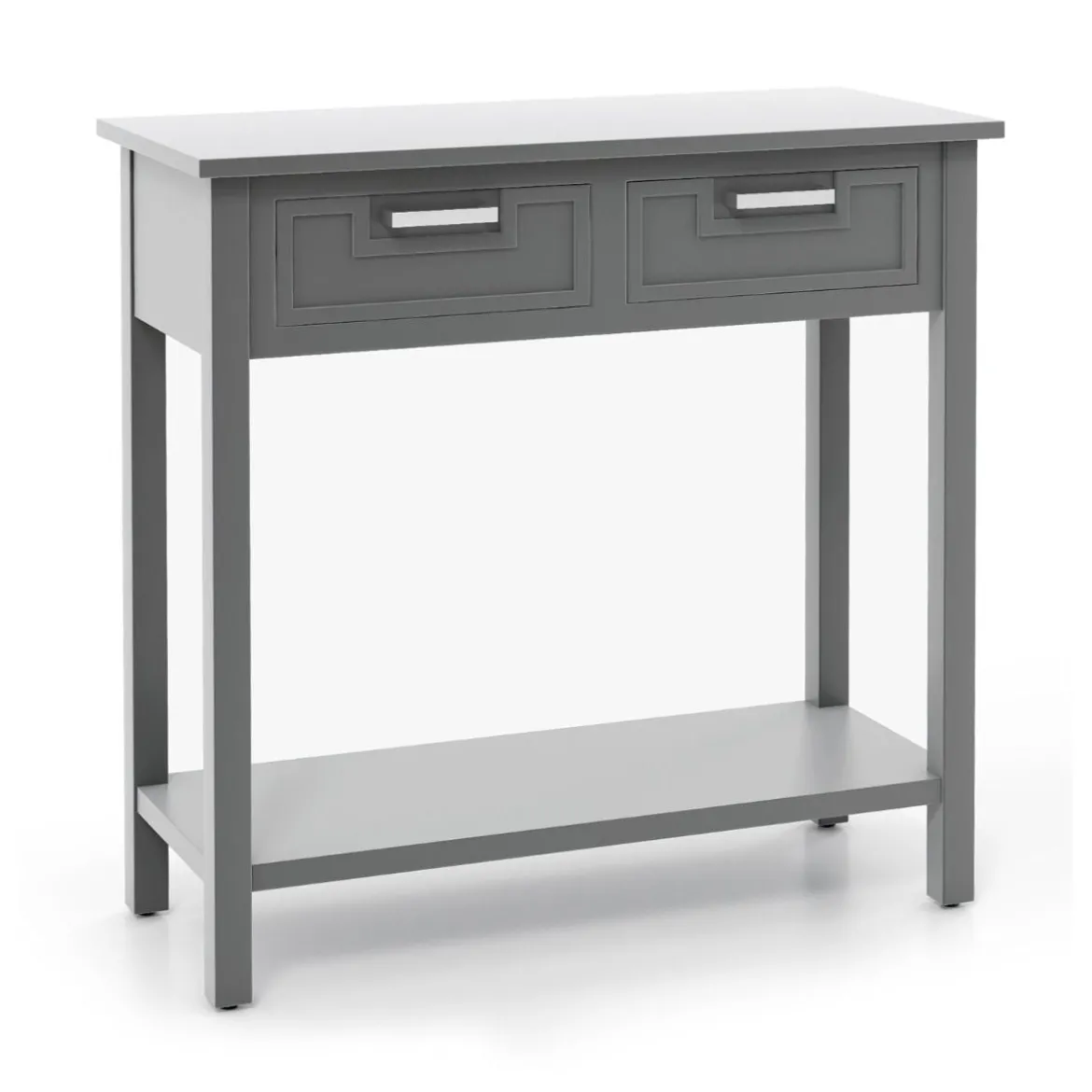 Konsolentisch mit Ablage 2 Schubladen Beistelltisch Industrie Design Grau