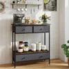 Konsolentisch mit Schubladen industrial Flurtisch mit offenem Ablagefach schmaler Couchtisch Sofatisch Rustikal Braun