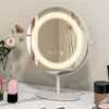 Kosmetikspiegel mit 25 cm Durchmesser & Beleuchtung 3-farbiger dimmbarer LED-Spiegel Weiß