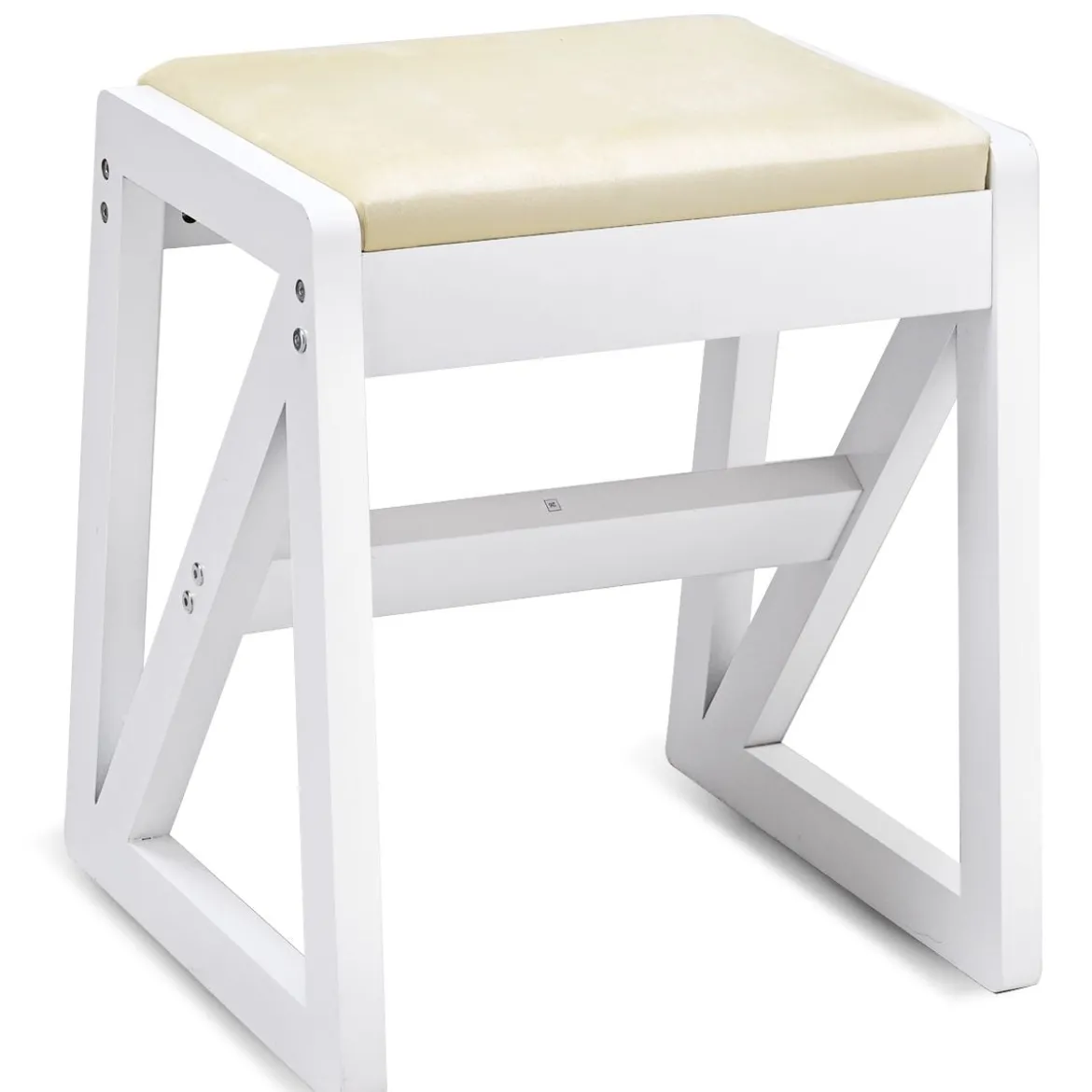 Kosmetiktisch 9 Fächer Multifunktionaler Frisiertisch Schminktisch mit Hocker und Klappspiegel Weiß 80 x 40 x 76 cm