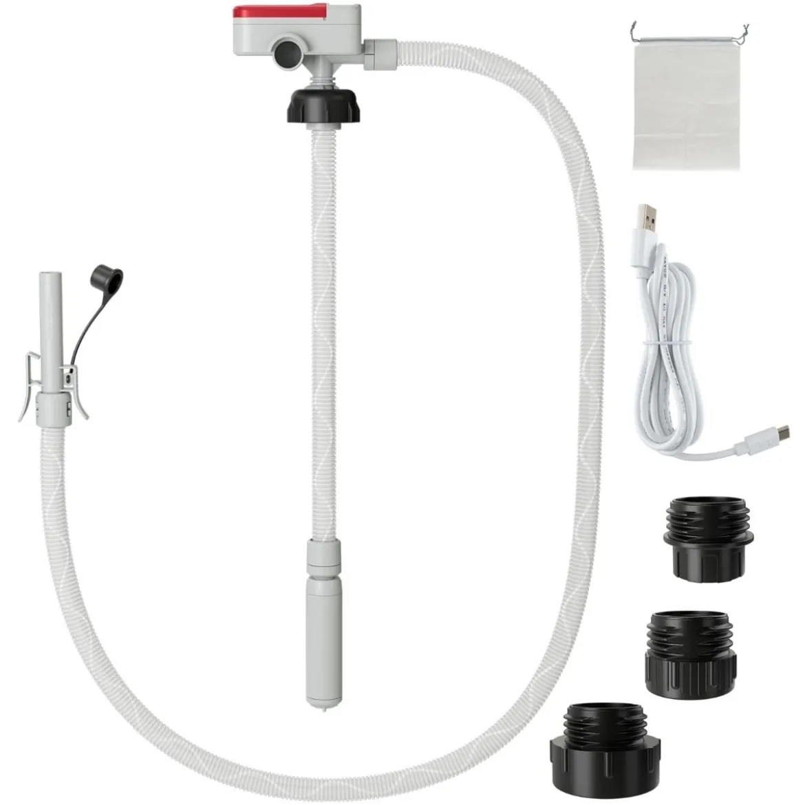 Kraftstoff Umfüllpumpe mit Auto-Stopp-Sensor & 3 Größen Adaptern Elektrische Kraftstoffpumpe