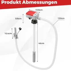 Kraftstoff Umfüllpumpe mit Auto-Stopp-Sensor & 3 Größen Adaptern Elektrische Kraftstoffpumpe