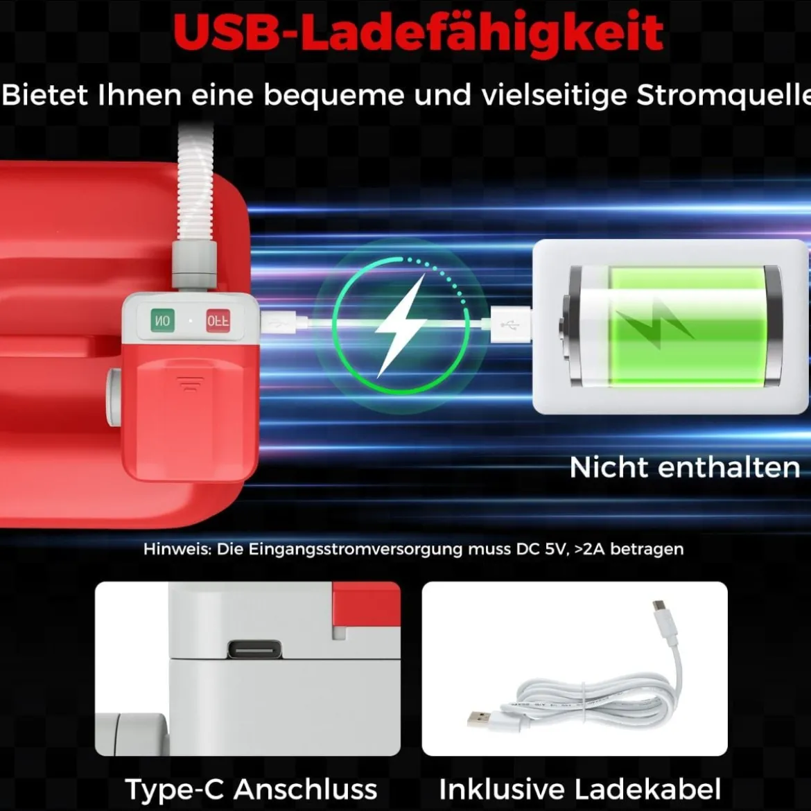 Kraftstoff Umfüllpumpe mit Auto-Stopp-Sensor & 3 Größen Adaptern Elektrische Kraftstoffpumpe