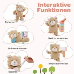 Krankenhaus Spielzeug mit Medizinischen Geräten & 24 Zubehör Holz Doktor-Spielset Rosa