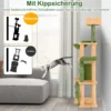 Kratzbaum Kaktus 160cm Katzenbaum mit Katzenhöhle Katzenkratzbaum Spielbaum Holz