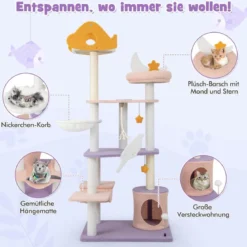 Kratzbaum Katzenbaum mit Katzenhöhle niedlicher Katzenkratzbaum 68 x 48 x 167 cm