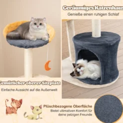 Kratzbaum Katzenbaum mit Katzenhöhle & Plüschsitzfläche & Spielzeug & Spielzeug & Platformen 60 x 41 x 128 cm