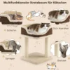 Kratzbaum Katzenbaum-Spielzentrum mit Plüsch Ausgelegter Natursisalturm Beige