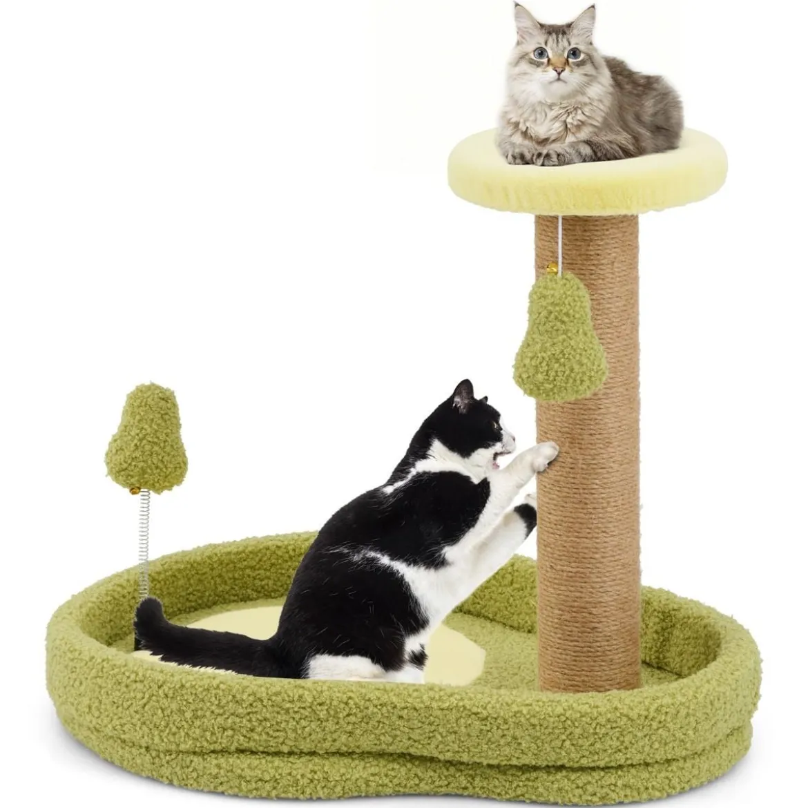 Kratzbaum Klein 50cm hoch Katzenbaum im Avocado-Optik Katzenkratzbaum Grün