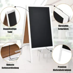 Kundenstopper Kreidetafel mit A-Förmigem Rahmen Natürliche Holzoptik 101 x 50 cm