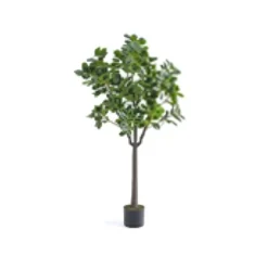 Kunstbaum Realistische Kunstpflanze mit 25 Üppige Zweigen & Stabiler Zementtopf 140 cm