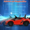 Lamborghini Elektroauto für Kinder Kinderfahrzeug mit 2,4G Fernbedienung & LED Scheinwerfer Elektrofahrzeug 3-5 km/h Rot