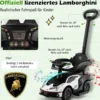 Lamborghini Rutschauto Rutschfahrzeug mit Schiebstange & Stauraum Schiebeauto mit Lenkrad Weiß