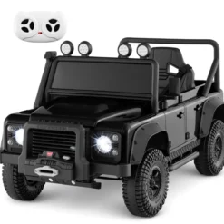 Land Rover Defender Elektroauto Kinder Elektrofahrzeug mit Eltern-Fernbedienung Schwarz