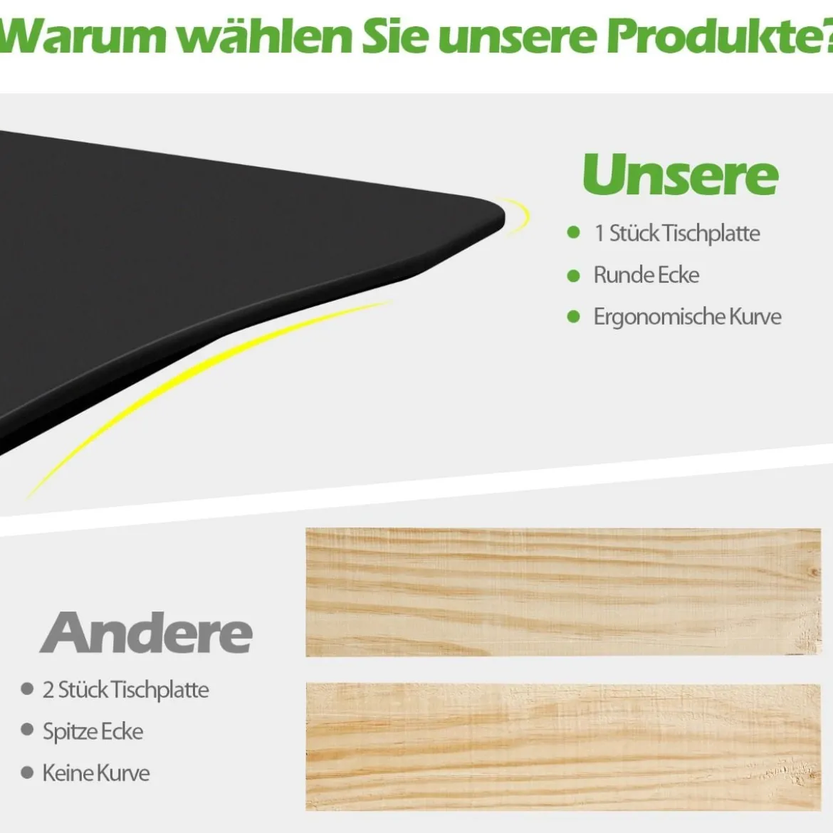 Laptoptisch Computertisch mit 4 Rollen Höhenverstellbar 95 x 52 x 70 - 107 cm Schwarz