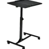 Laptoptisch Höhenverstellbarer Betttisch mit Rollen 64 x 45 x 71-93 cm Schwarz