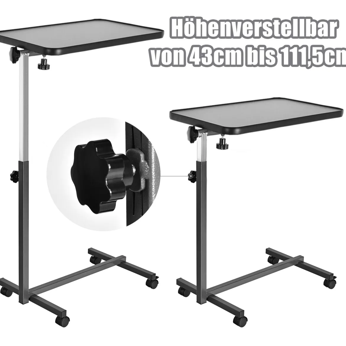 Laptoptisch Laptopständer Notebooktisch Ablagetisch Pflegetisch Beistelltisch Grau