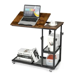 Laptoptisch mit Höhen- und Neigungsverstellbar 3 Ebenen Beistelltisch Vintage