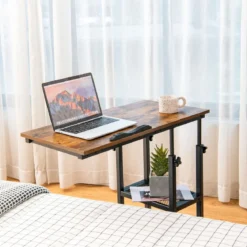 Laptoptisch mit Höhen- und Neigungsverstellbar 3 Ebenen Beistelltisch Vintage