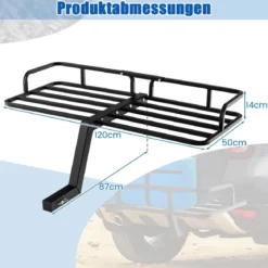 Lastenträger mit Metallkupplung & 250 kg Tragkraft Rostfreier Heckgepäckträger 120 x 50 x 14 cm
