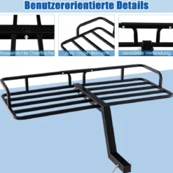 Lastenträger mit Metallkupplung & 250 kg Tragkraft Rostfreier Heckgepäckträger 120 x 50 x 14 cm